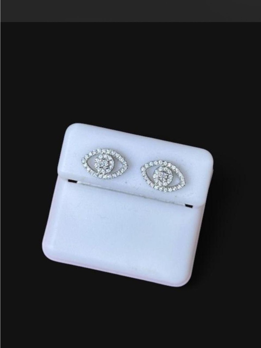 Dazzling White CZ Evil Eye Stud Earrings - Unbranded